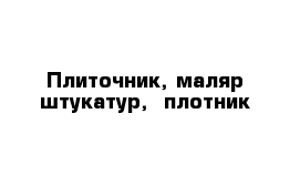 Плиточник, маляр-штукатур,  плотник